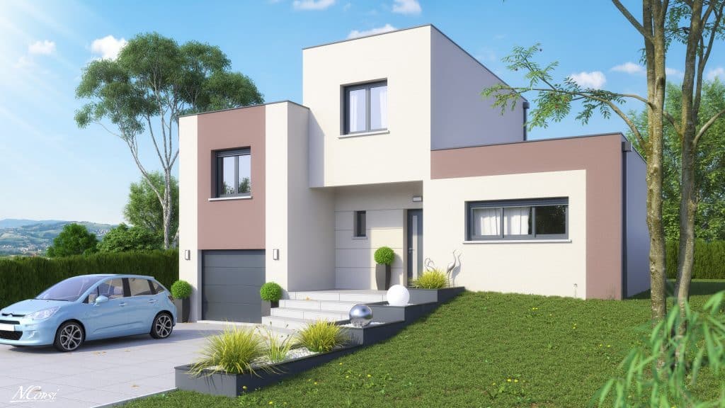 Modèle Multi Niveaux Contemporain de Maison Futée en Moselle 57