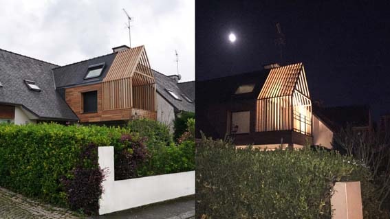 agrandissement maison toit bois