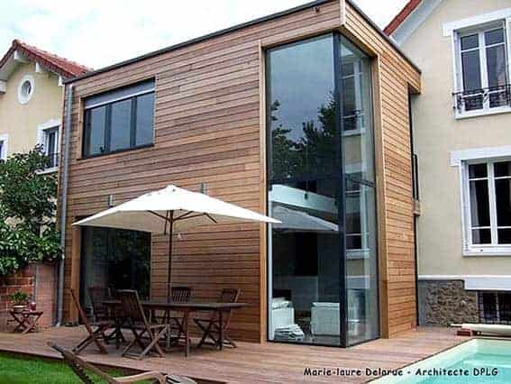agrandissement toit plat bois sur 2 étages