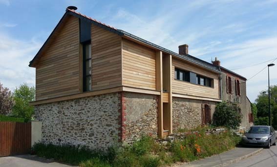 extension verticale ossature et bardage bois