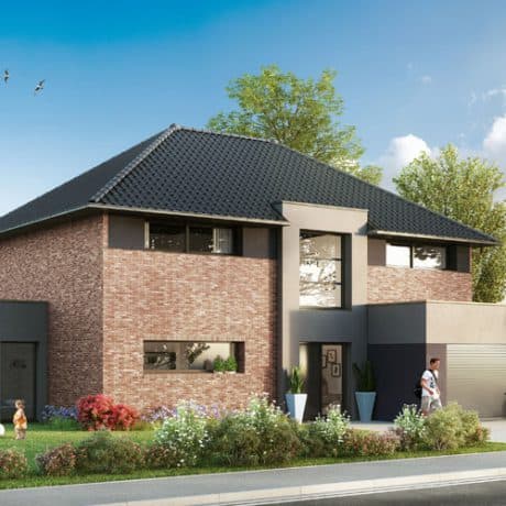 maison contemporaine à étage dans le Pas de Calais, par Maisons d'en France Nord - Pas de Calais