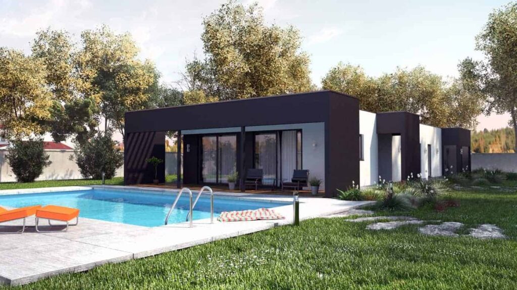 maison à toit plat moderne dans le Haut-Rhin, par Maisons Batilor