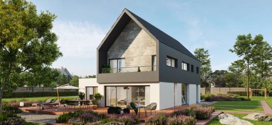 maison moderne en longueur à étage dans le Haut-Rhin, par Maisons Néo