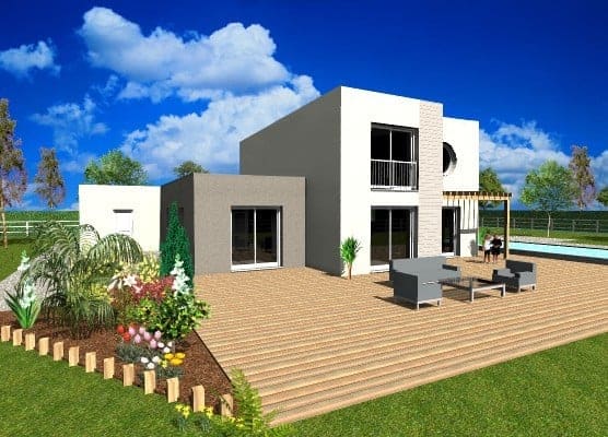 maison contemporaine avec terrasse dans la Manche, par les Maisons du Cotentin