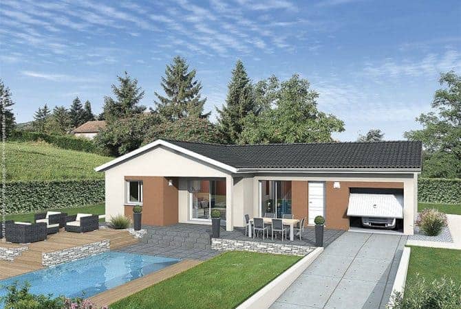 maison contemporaine avec garage et piscine dans le Doubs, par Maisons Punch