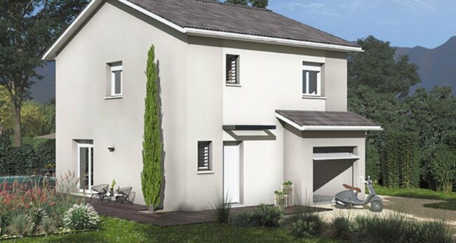 maison contemporaine à étage avec garage dans la Marne, par Maisons France Confort