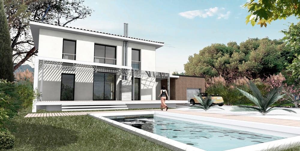 maison contemporaine à étage avec piscine dans le 84, par Villas la Provençale