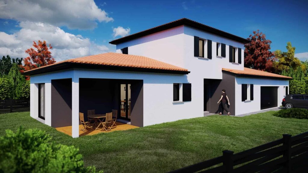 maison contemporaine avec terrasse couverte dans le 63, par Maitrise et Concept
