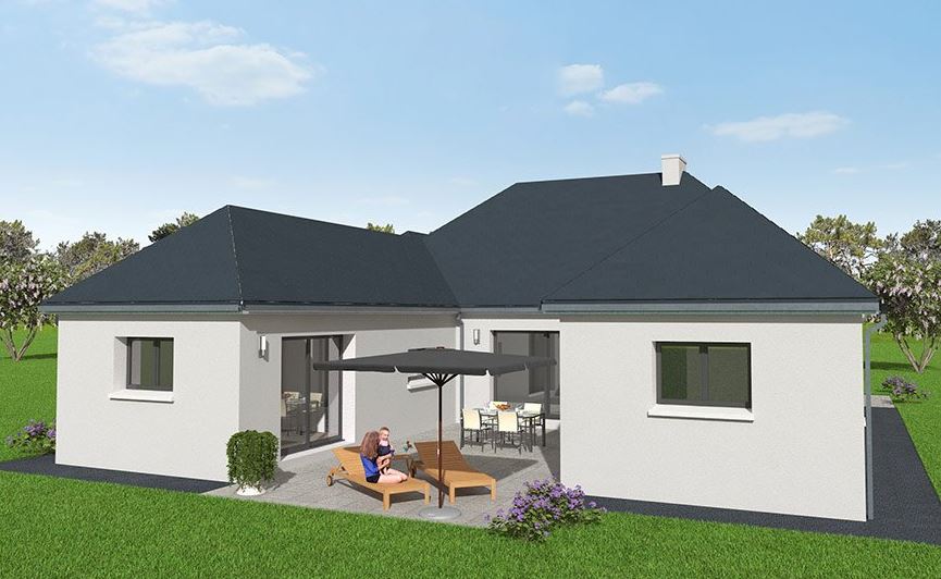 maison de plain pied en U dans la Manche, par les Maisons Fautrat