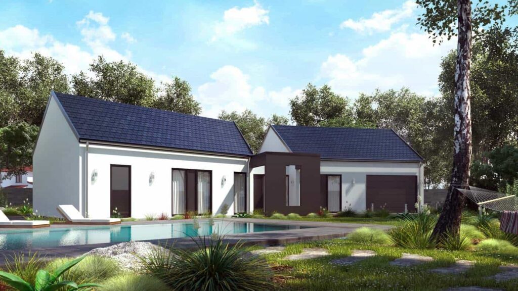 maison en V avec piscine dans le 25, par Maisons Batilor