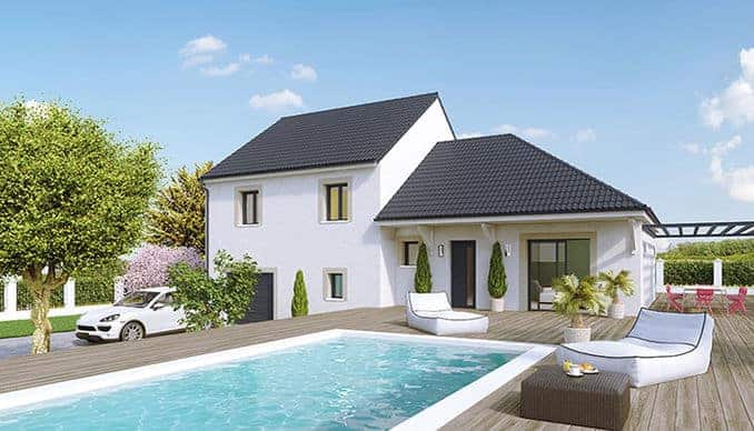 maison avec terrasse et piscine en Saône-et-Loire, par Créa Concept