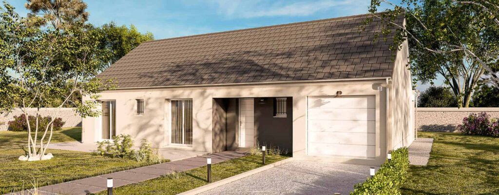 maison de plain-pied avec toit noir et garage dans le Loiret, par Maisons Pierre