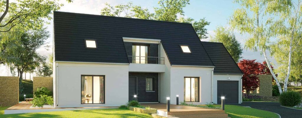 maison contemporaine et lumineuse avec toit noir dans la Marne, par Maisons Pierre