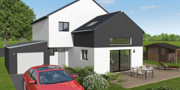 maison contemporaine avec vide sur séjour en Ille-et-Vilaine, par BLM 35