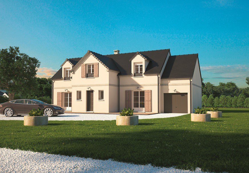 maison avec façade classique et garage dans l'Eure, par Maisons Balency