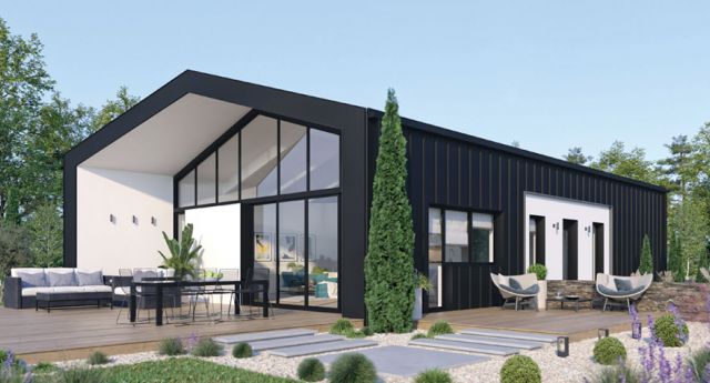 maison contemporaine avec façade en verre en Vendée, par IGC Construction