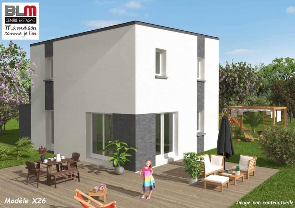 maison cubique avec étage dans le 22, par BLM Centre Bretagne