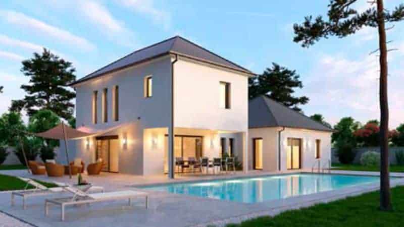 maison contemporaine à étage avec piscine dans le 39, par Maisons du Jura