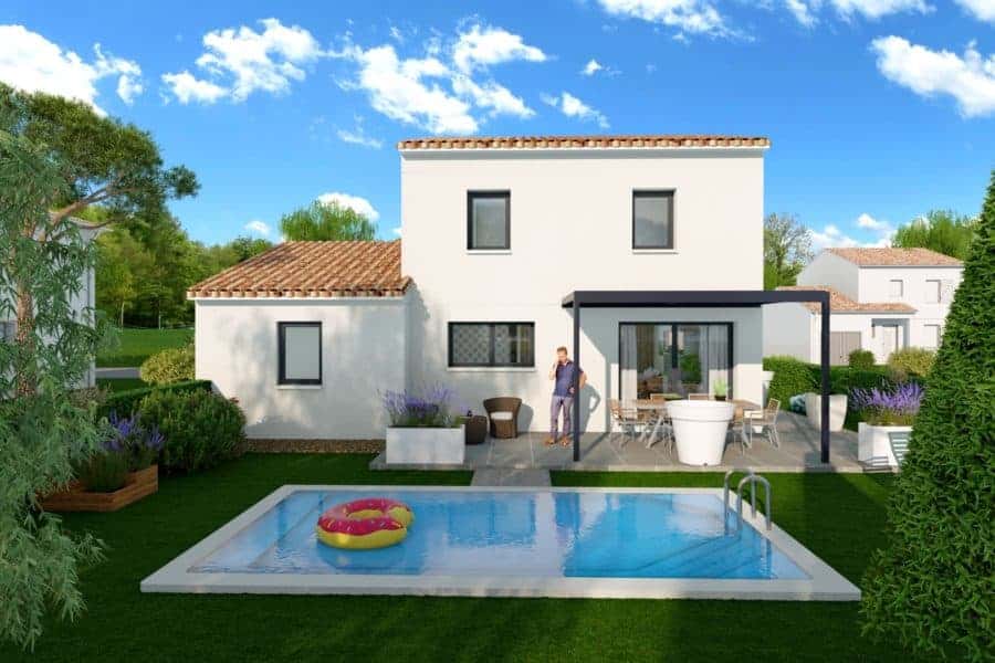 maison à étage avec piscine et pergola dans le 07, par Maisons Arlogis