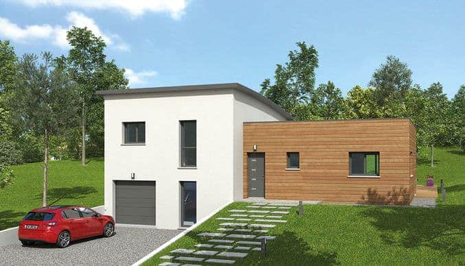 maison contemporaine à ossature bois dans les Vosges, par Natilia