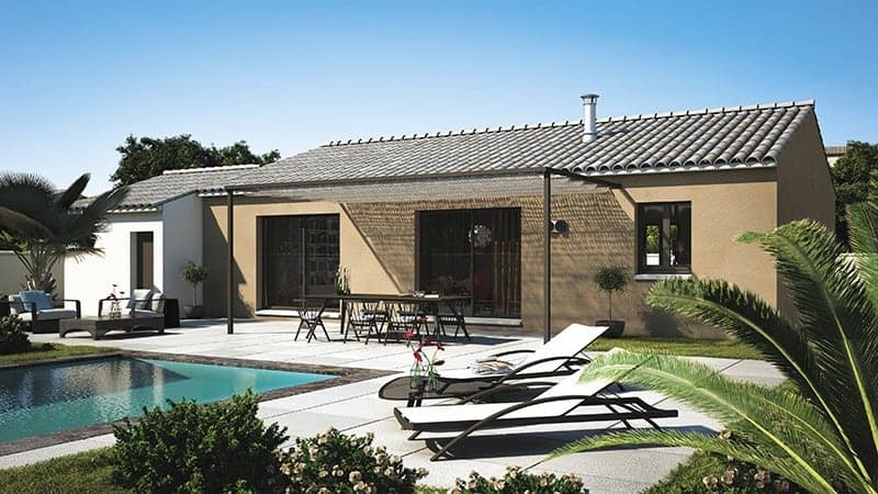 maison de plain-pied avec terrasse et pergola dans le Vaucluse, par les Maisons de Manon