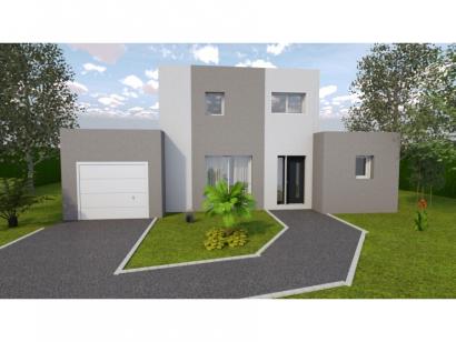 maison cubique à étage avec garage dans le 72, par Maine Construction
