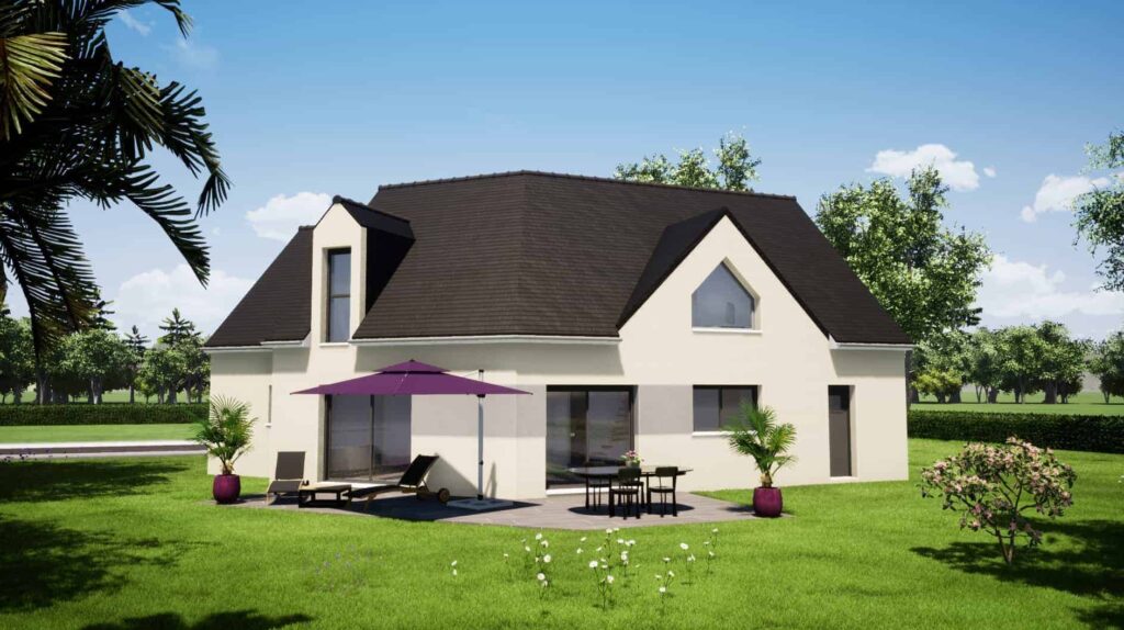 maison en V avec combles aménagés dans la Sarthe, par Maisons LG