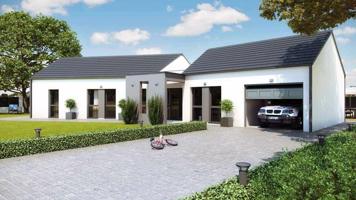 maison contemporaine de plain-pied dans la Sarthe, par Maisons Concept