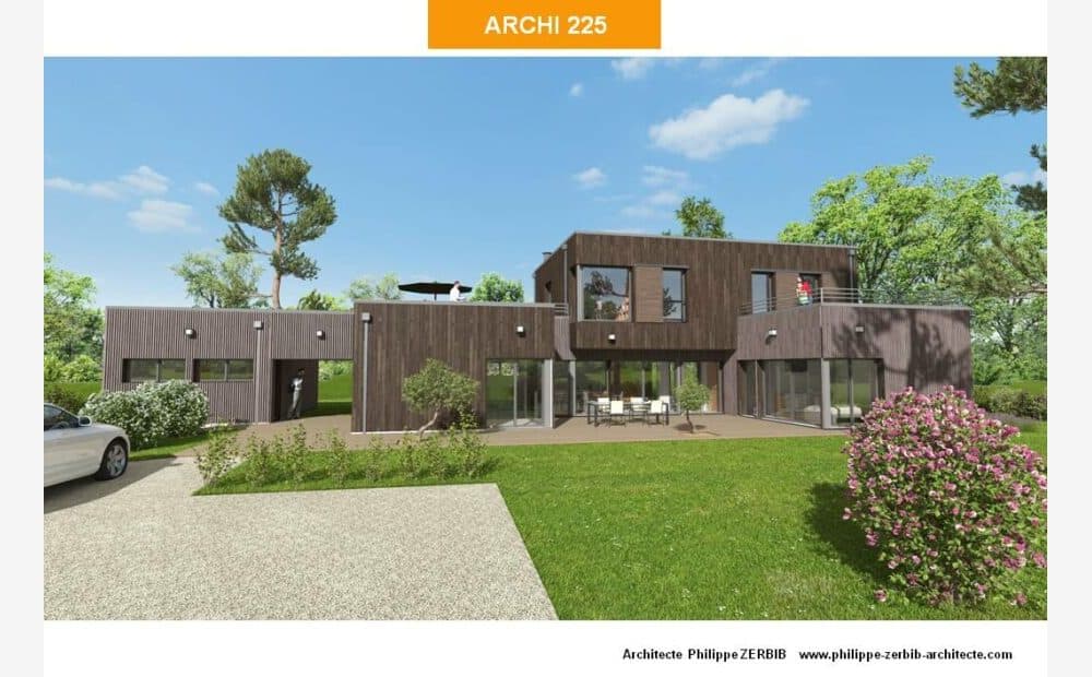 maison à ossature bois moderne dans l'Yonne, par Maisons Chênes