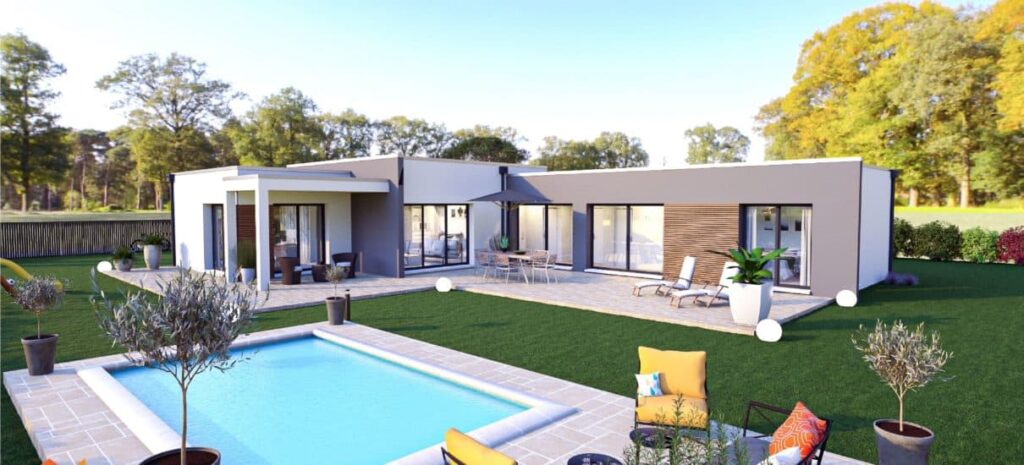 maison moderne de plain-pied avec piscine dans le 81, par Maisons Terre d'Oc