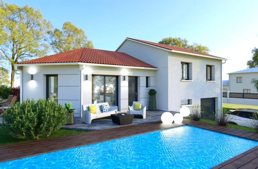 maison en demi-niveau avec piscine en Haute-Loire, par Logivelay