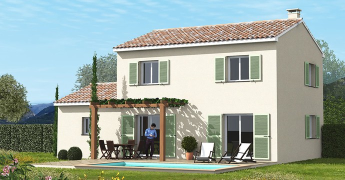 maison traditionnelle à étage avec pergola dans le 2B, par Demeures Corses