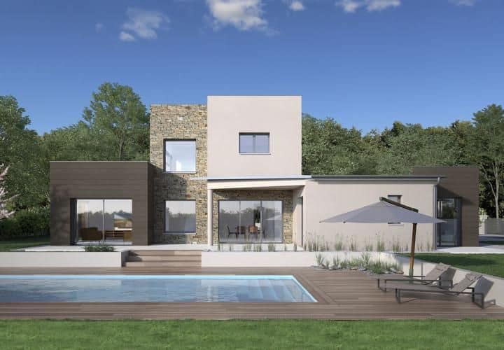 maison moderne avec toit en bac acier dans l'Aveyron, par CTA Construction