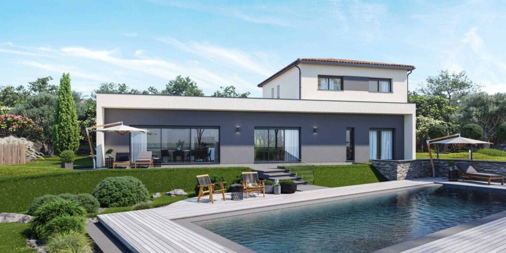 maison contemporaine avec piscine dans le 03, par Maisons Clair Logis