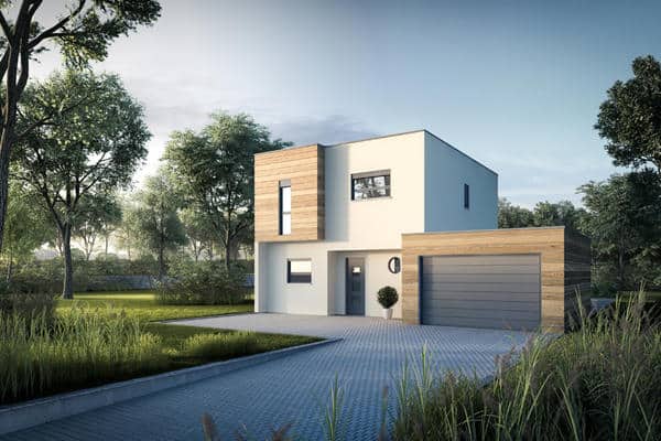maison cubique &agrave; &eacute;tage avec garage dans le Lot-et-Garonne, par Maisons M&egrave;tre Carr&eacute;