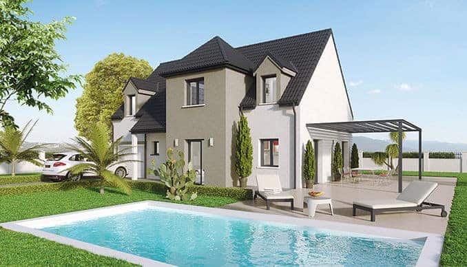 maison classique à étage avec piscine dans le 18, par Créa Concept