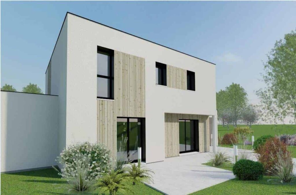 maison cubique à étage dans les Ardennes, par Habitat Concept