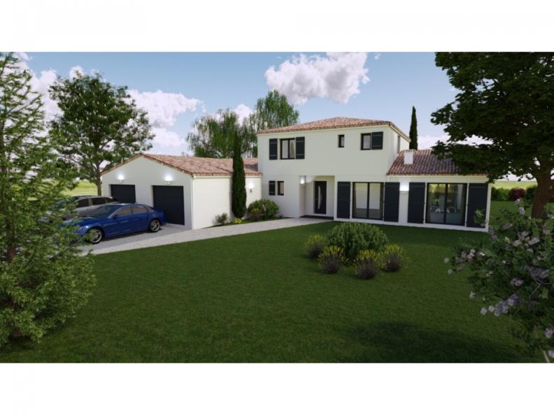 maison contemporaine à étage avec double garage dans la Vienne, par Bermax Construction