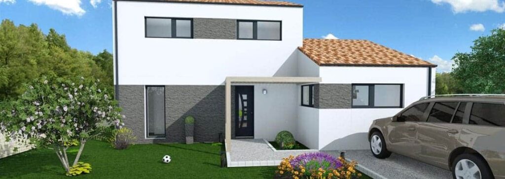 maison contemporaine avec entrée couverte dans l'Allier, par Maisons Mag
