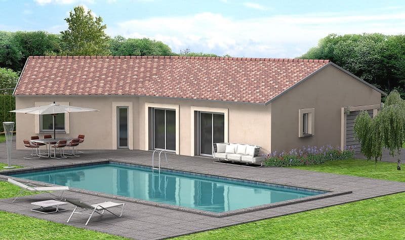 maison de plain-pied en V avec piscine en Ariège, par les Maisons Lagrange