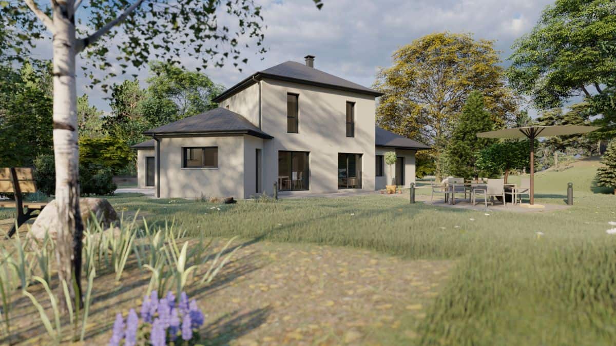 maison contemporaine à étage dans le Lot, par CTA Construction