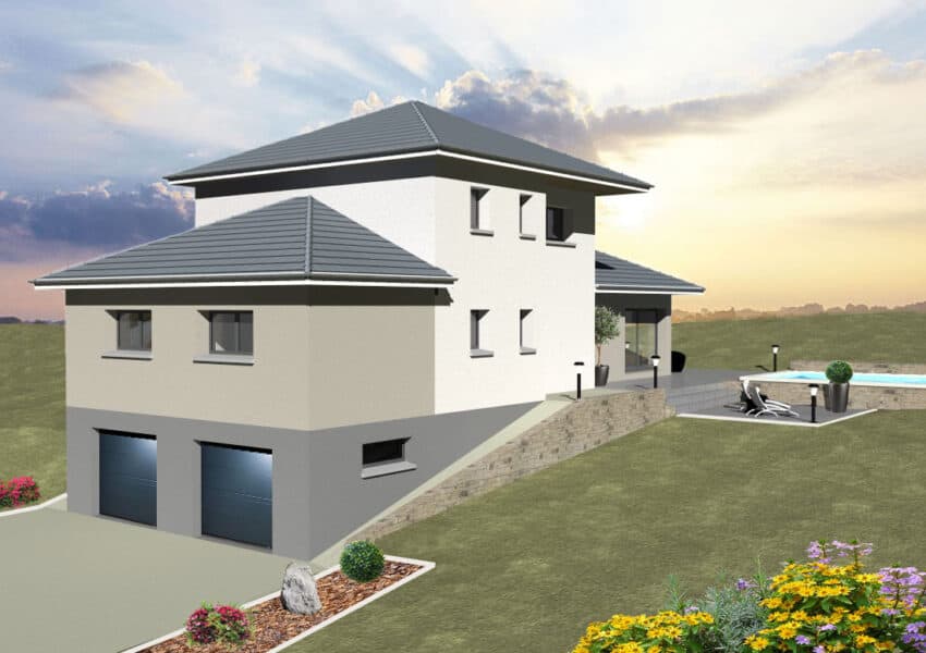 maison avec étage et double garage en sous-sol dans le Territoire de Belfort, par Maisons Plaisancia