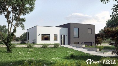 maison cubique sur demi-niveaux dans la Meuse, par Maisons Vesta