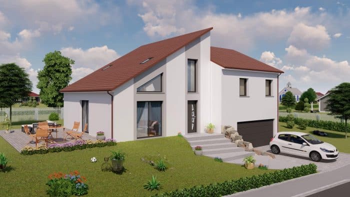maison contemporaine avec combles aménagés et garage en demi sous-sol dans le 55, par Maison Alsebat