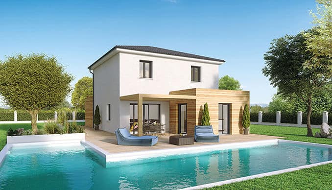 maison contemporaine à étage avec pergola et piscine dans le 82, par Créa Concept