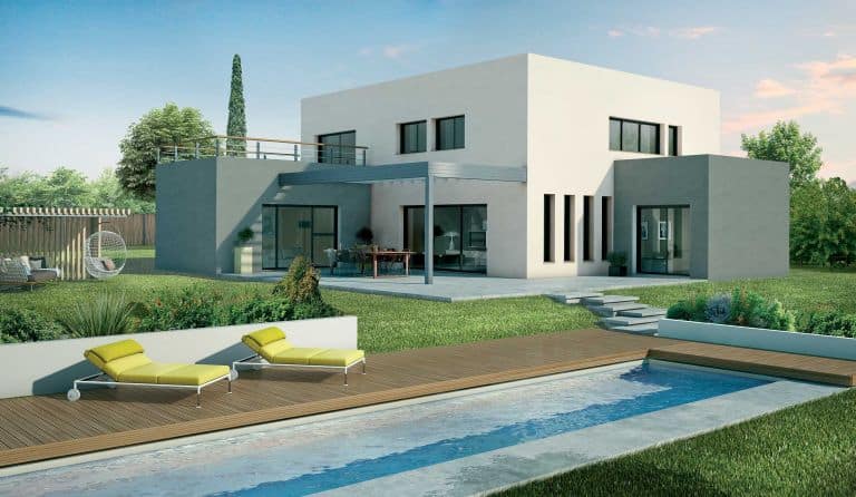 maison contemporaine à étage avec piscine dans le 32, par Demeures d'Occitanie