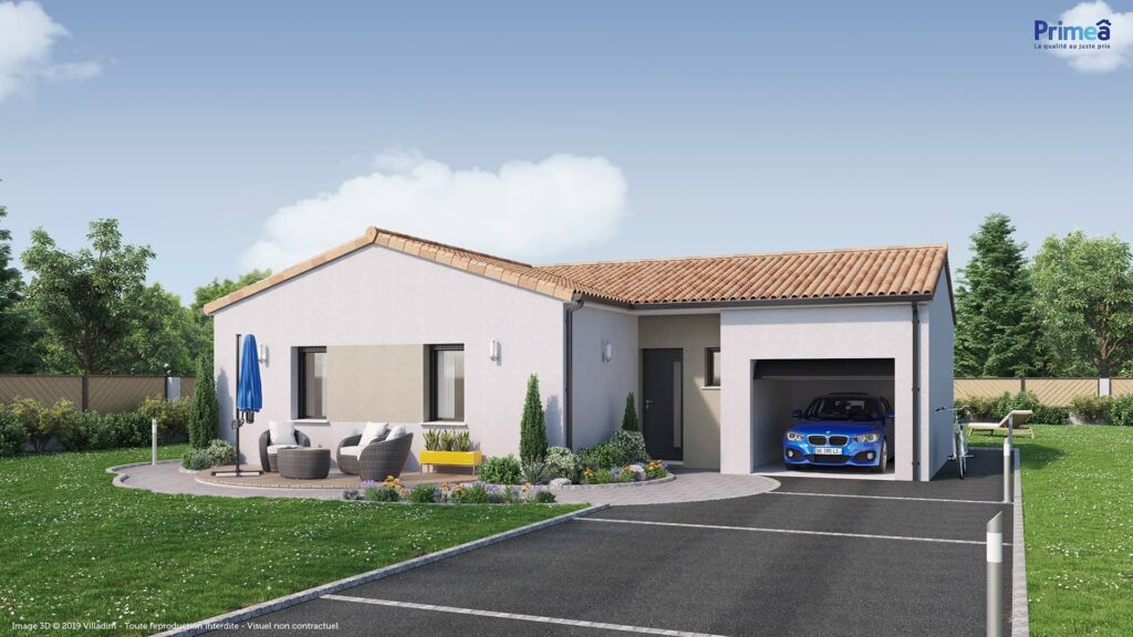 maison classique de plain-pied en Indre-et-Loire, par Primeâ