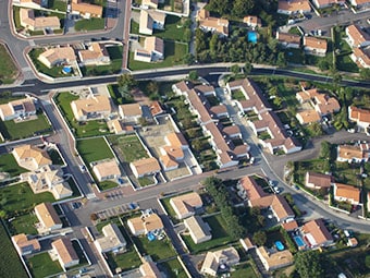 vue aérienne de la commune de Nieul-le-Dolent, en Vendée (85)