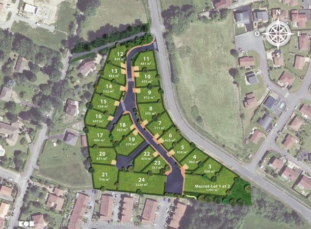 plan du futur lotissement Le Clos du Mas Bilier, à Limoges (87)