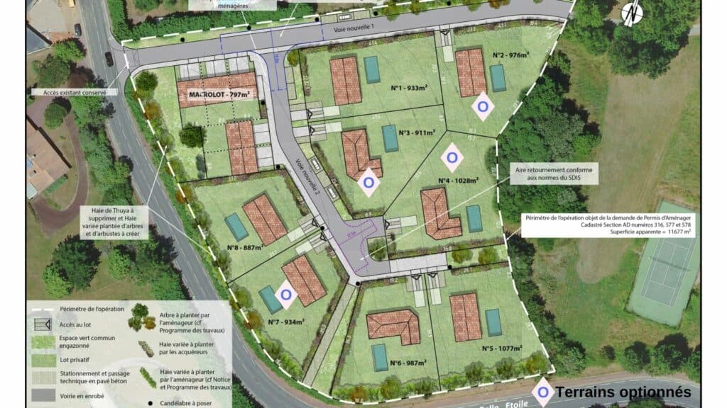 vue des parcelles du lotissement « Le Hameau Luber Chaperon », à Bouliac (33)